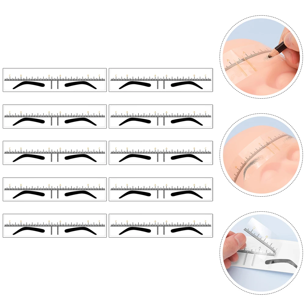 10 個の眉毛定規ステンシルテンプレートガイドメイクアップツール女性のための眉毛整形測定描画アクセサリー
