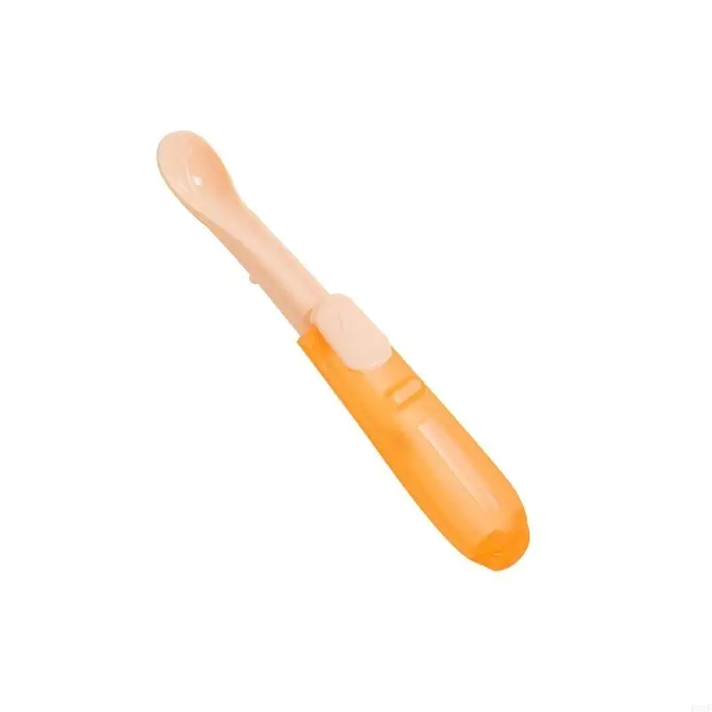 

E06F Plastic Baby Spoons Infant Feeding Tool Kids Tableware 5-color Optional