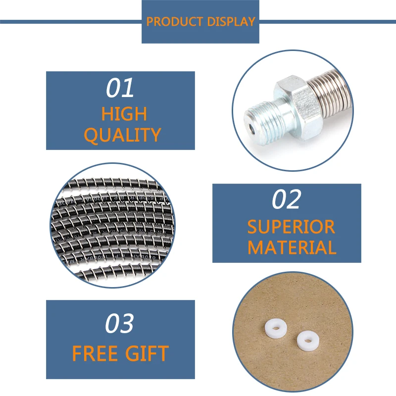 M10x1Thread dengan Pemutus Cepat 40MPa 400Bar 6000Psi PCP Pompa Udara Pneumatik 50Cm Selang Nilon Tekanan Tinggi Pengisian Ulang Udara Panjang