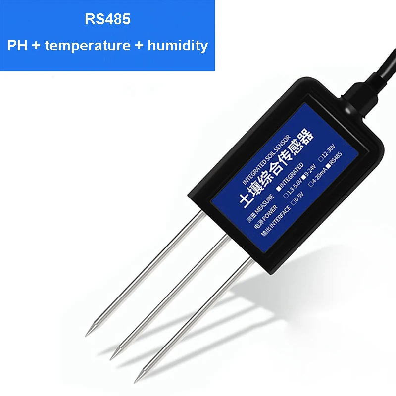 Soil 7 in 1 multi-parameter temperature and humidity EC nitrogen phosphorus potassium pH sensor RS485 4-20mA