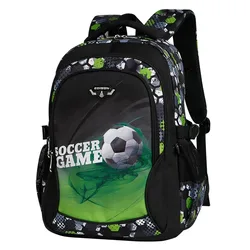 Mochila escolar con estampado de fútbol para niño y adolescente, morral de anime, bolsa de viaje, mochilas escolares de fútbol