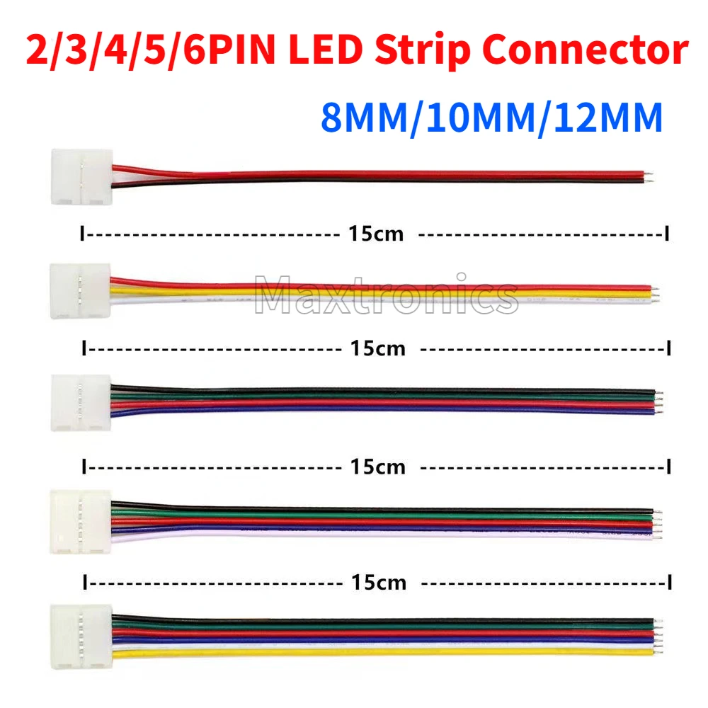 5-50PCS 8MM/10MM/12MM LED Strip Connector 2/3/4/5/6PIN for WS2812B WS2811 5050 3528 Single Color RGBW RGBCCT RGB LED Strip Lamp