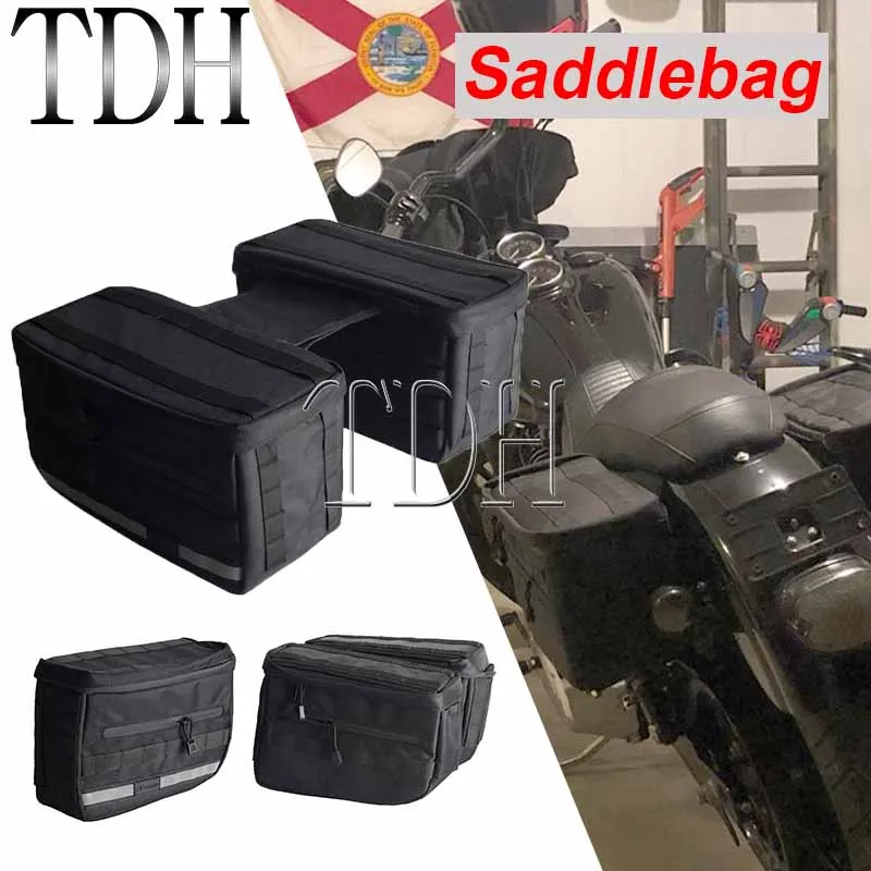 

Motorcycle Saddlebag Side Tool Luggage Bag For Harley Dyna Softail Sportster XL Street Bob Low Rider FXD FXBB Travel Saddle Bags