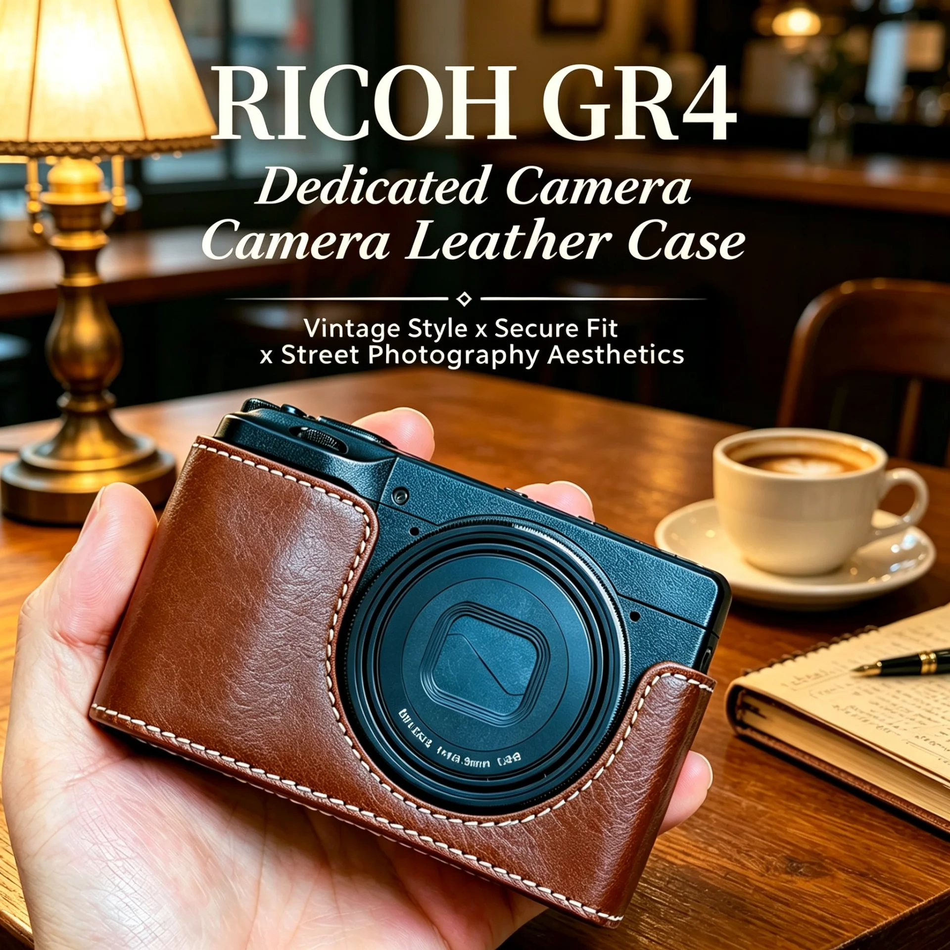 Vintage Genuine Leather Half Camera Case Handmade Protective Bag Fit Ricoh GR IV GR4 Shockproof Portable Camera Accessories