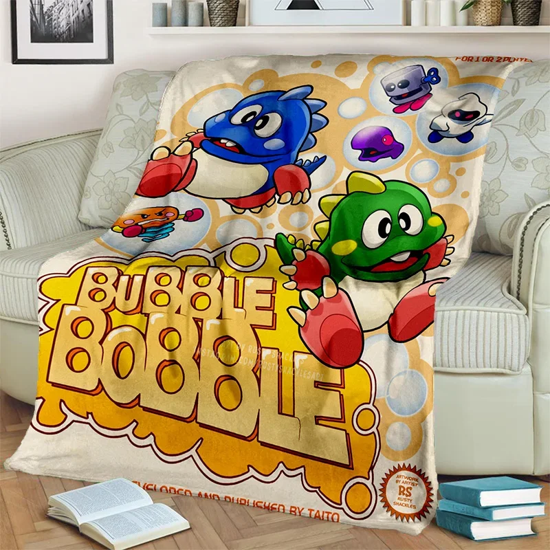 Bubble Bobble Cartoon Game Gamer 3D Blanket,Soft Throw Blanket for Home Bedroom Bed Sofa Picnic Travel Office Cover Blanket Kids