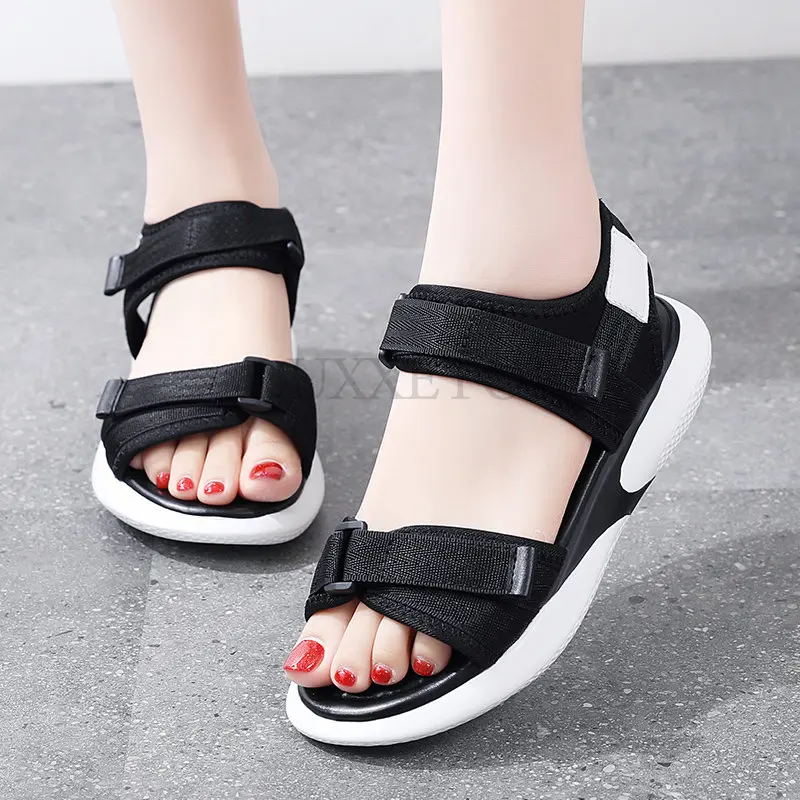 Womens Flat Sandal Plus Size Women Casual Sandals Summer Platform Shoes Flat Sandalen Dames Schoenen Black Pink Woman Shoes