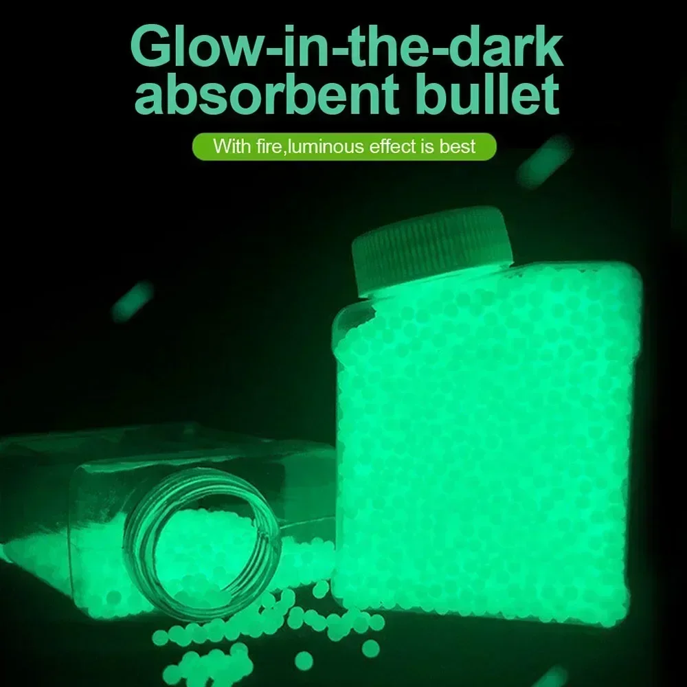 7-8mm Glow-in-the-dark Water Bomb Water Marble Luminous Crystal Ball Youth CS Team Soft Gun Bullets Toy Accessories