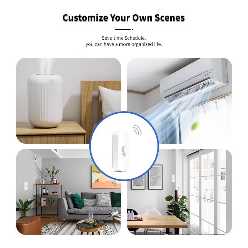 Tuya Wifi Temperature Sensor ZigBee Humidity Sensor Smart Home Work for Alexa Google Home Homekit home automation Free App