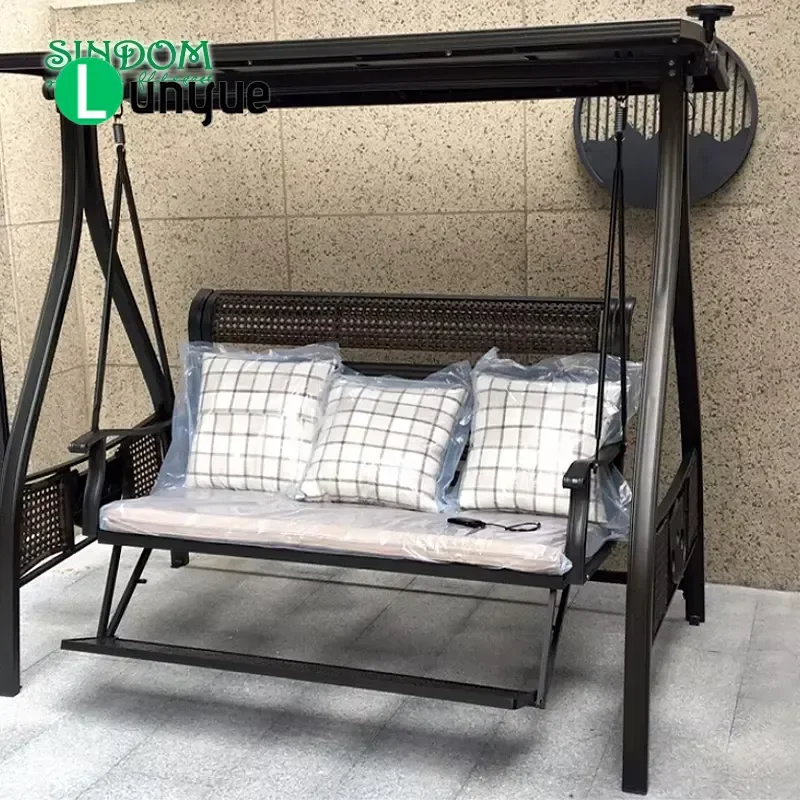 Outdoor Hanging Chair with Footrest and Cushion Leisure Terrace Swing for Garden Patio Backyard Comfortable Relaxing
