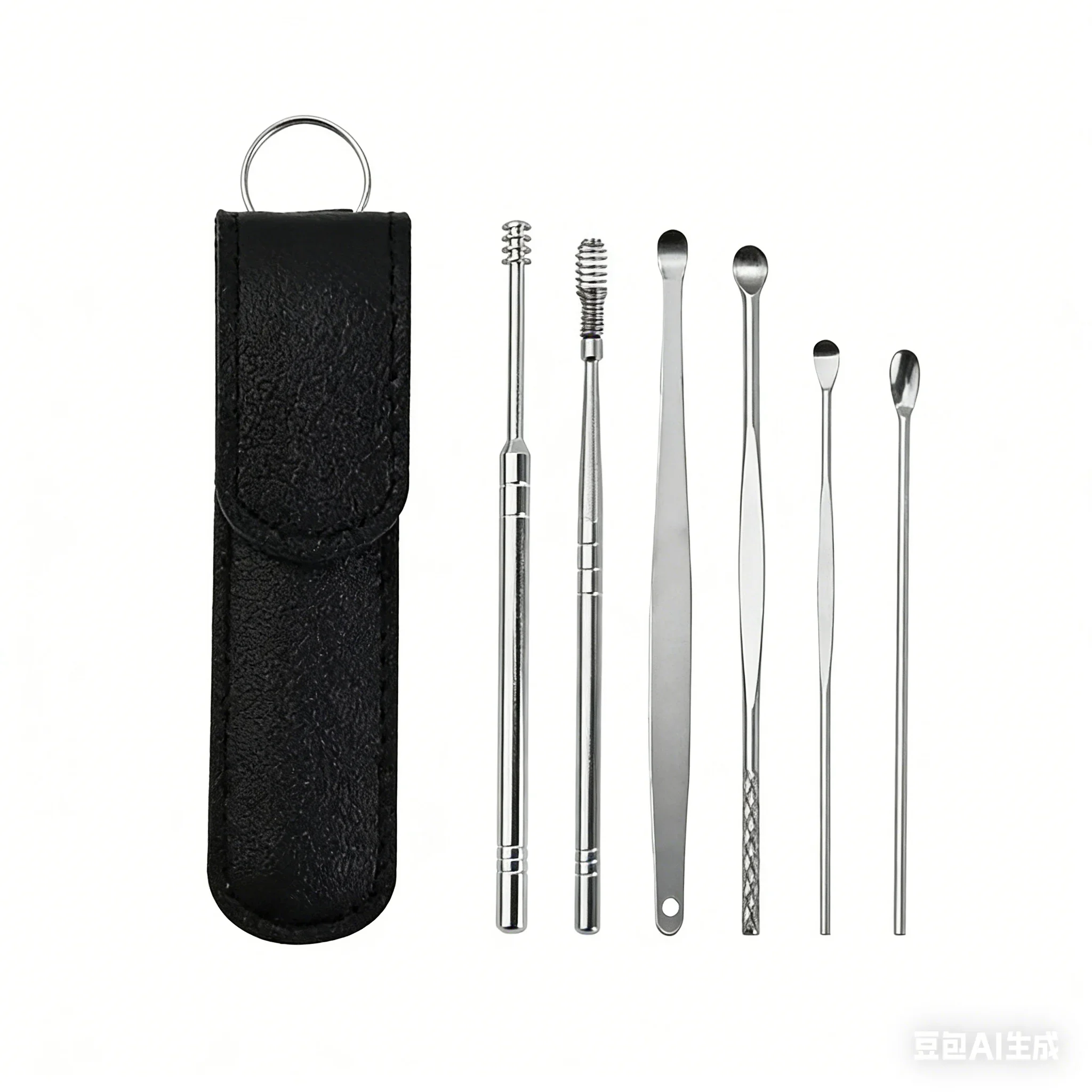 6-Piece Portable Ear Pick Set, Spiral Spring Earwax Removal Tools, Household Ear Cleaning Kit