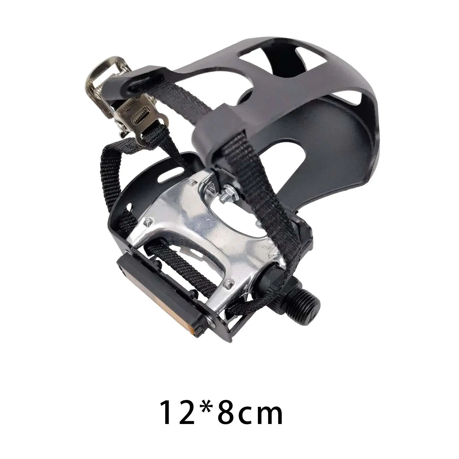 Indoor Exercise Bike Pedals with Toe Cages and Nonslip Surface for Home Gym Stationary Cycling Replacement Parts