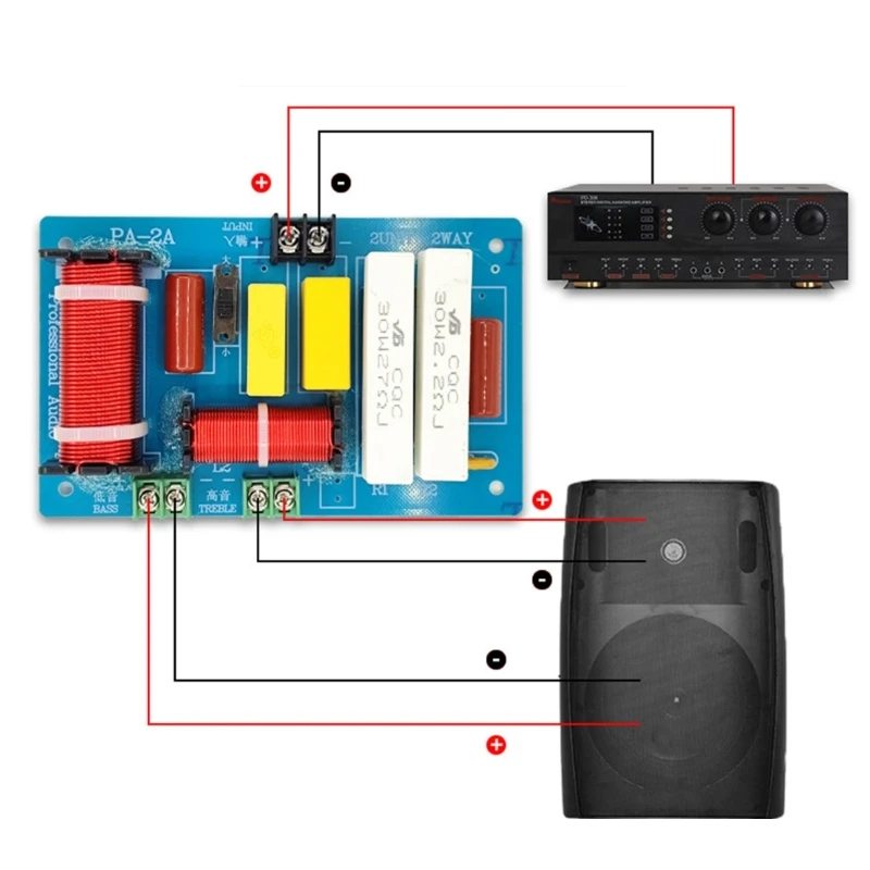 PA-2A 450W 2 Way Audio Speaker Frequency Divider Tweeter Bass Crossover Filter Speaker Amplifier Home Sound Theater Drop Ship