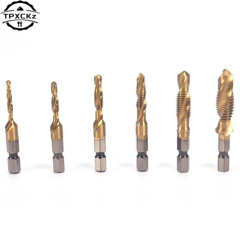 Metric Plug Hand Tap Drill Bits HSS 6542 Screw Spiral Point Thread M3 M4 M5 M6 M8 M10 Metalworking Hex Shank Machine Taps Kit