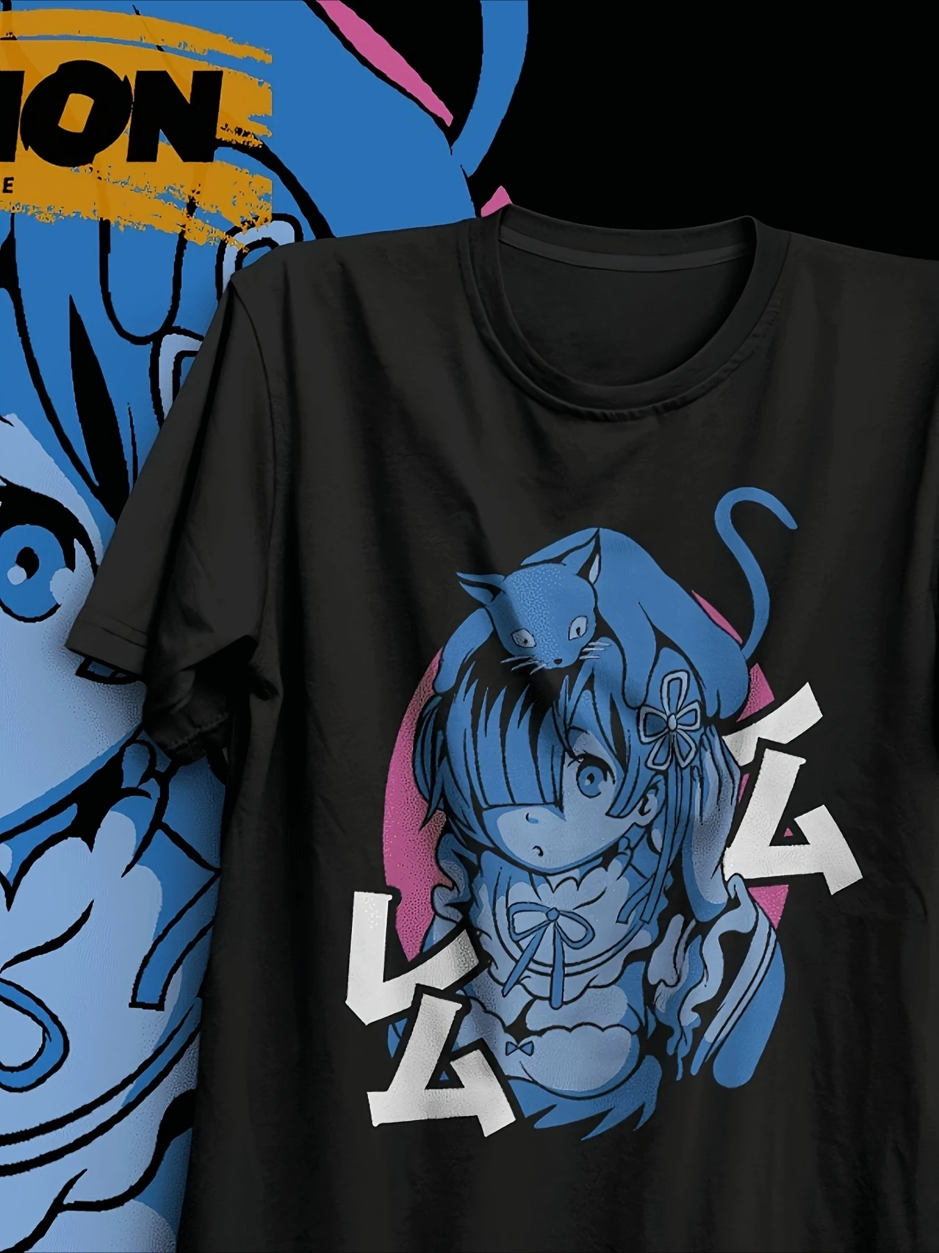 Rezero Gato High-Quality T-Shirt with Heat Transfer Printing Casual for Street Jogging Essential Birthday Gifts Daily Use