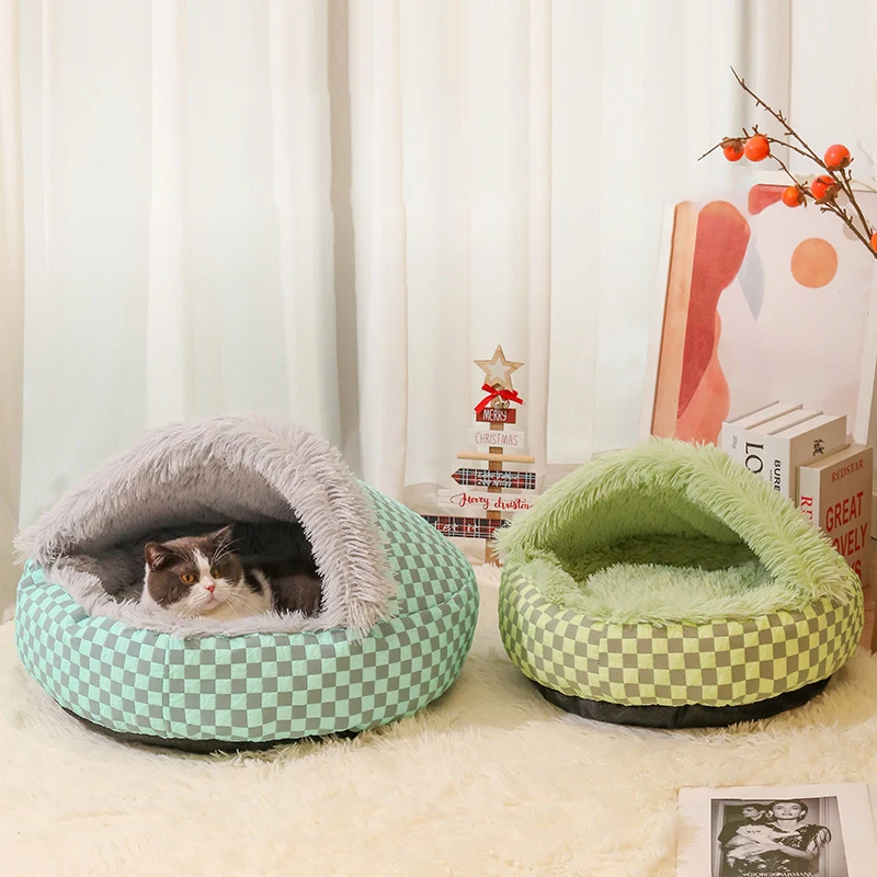 Pets Tent Cozy Cave Nest Cat House Deep Sleep Comfort In Winter Cat Bed Little Mat Basket Small Dog House Products