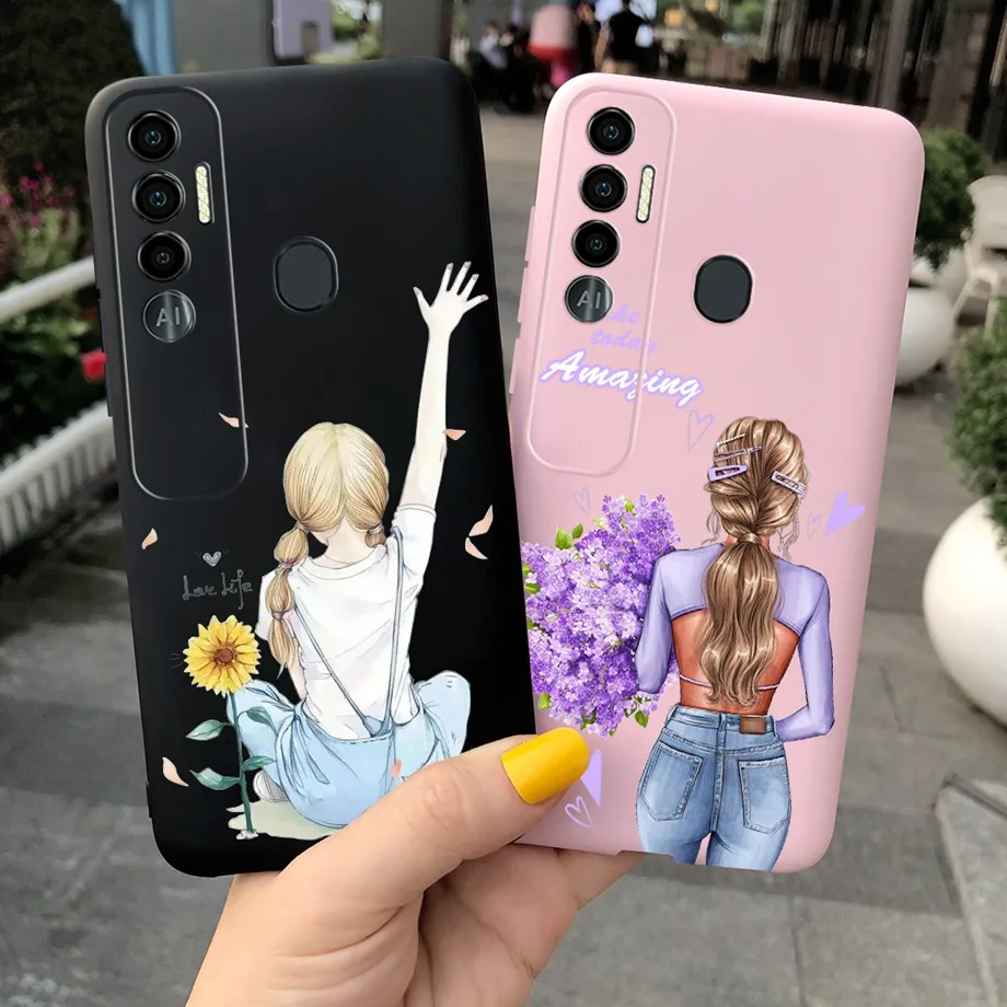 For Tecno Spark 7 Case Spark 8C Spark 6 GO 9 Pro 7Pro Back Cover Daisy Rose Soft Silicone Capas Etui For Spark9 pro Bumper Coque