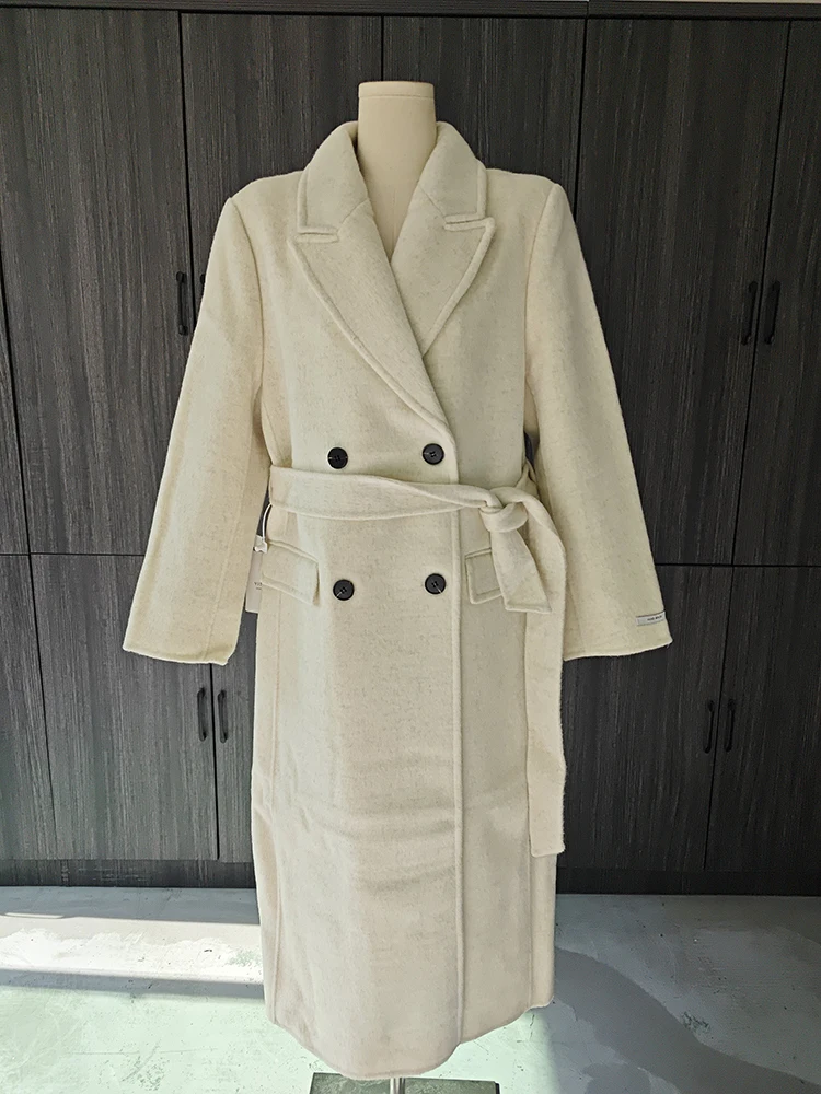 XSuffEN-Manteau en Laine Monochromatique à Double Boutonnage pour Femme, Patchwork Élégant, Design Chic, Haute Qualité, Nouvelle Collection Automne XF1967