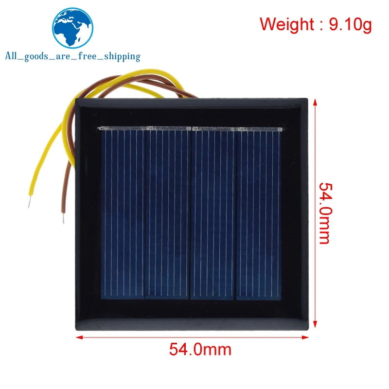 TZT 2V 0.2W 100mA Solar Panel DIY Charge Module Mini Polysilicon Solar Cell System for Solar Lawn Lamp With 15CM Cable