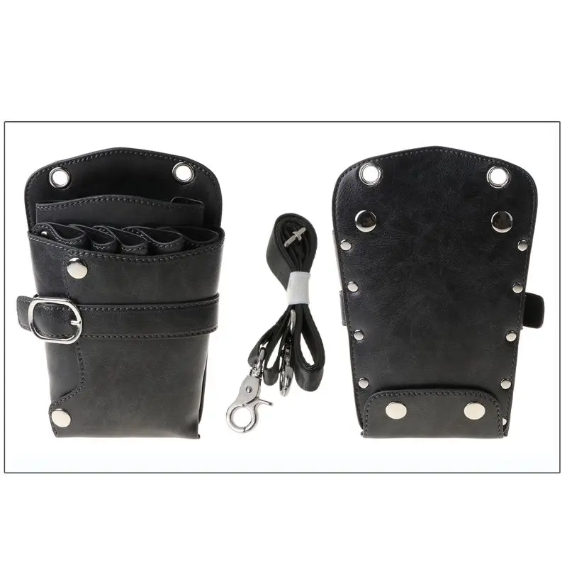 Professional Barber Leather Salon Scissors Bag Waist Pack Hairdressing Too