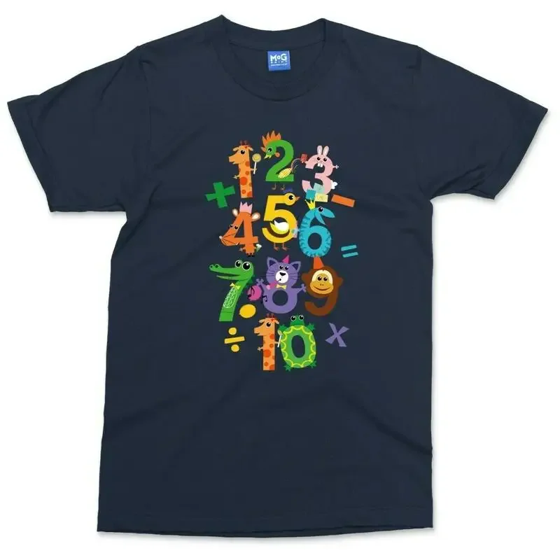 World Maths Day T shirt Funny Math Animal Numbers Mathematics Kids Adult