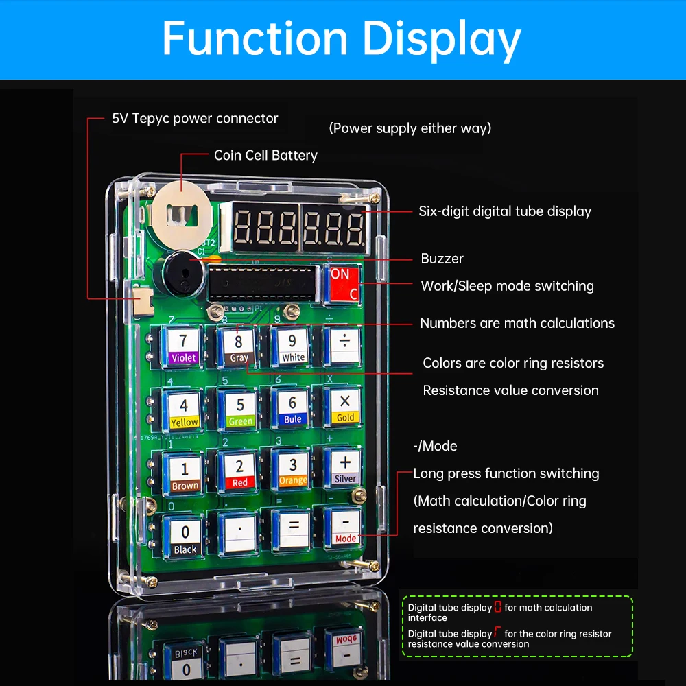 DIY calculator electronic production kit 51 single-chip machine teaching experiment welding exercise DIY bulk Type-C interface
