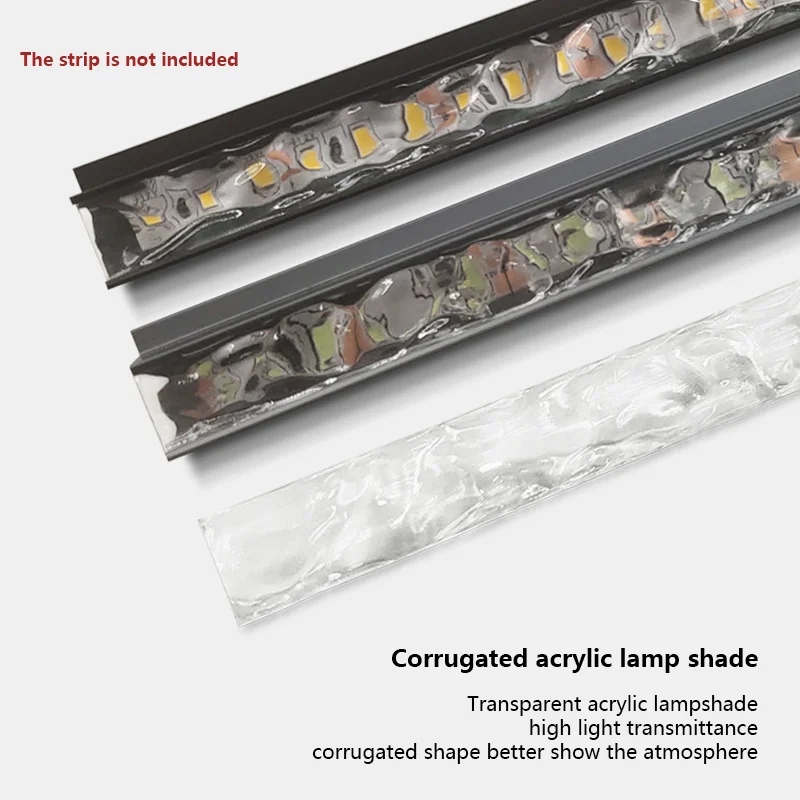 3D Water Ripple aluminum profile Diffuse Channel Living Room Bedroom Background wall home atmosphere decor Bar Strip Light LED