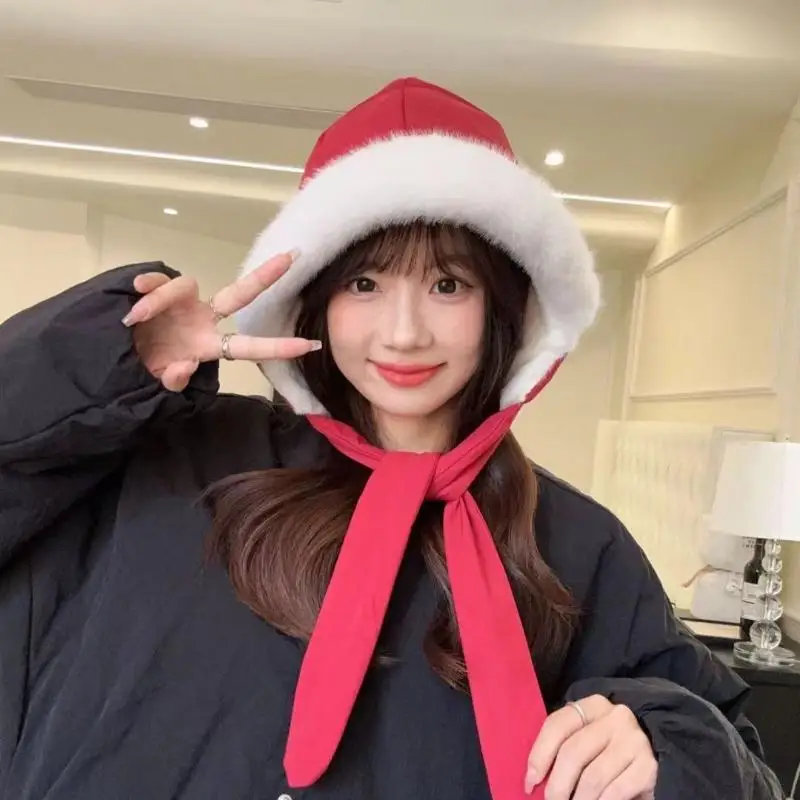 الكورية العصرية حزام قبعة تدفئة الأذن غطاء حماية سميكة الصوف مبطن دلو القبعات عادية تنوعا الأذن رفرف قبعة حقيبة كروسبودي