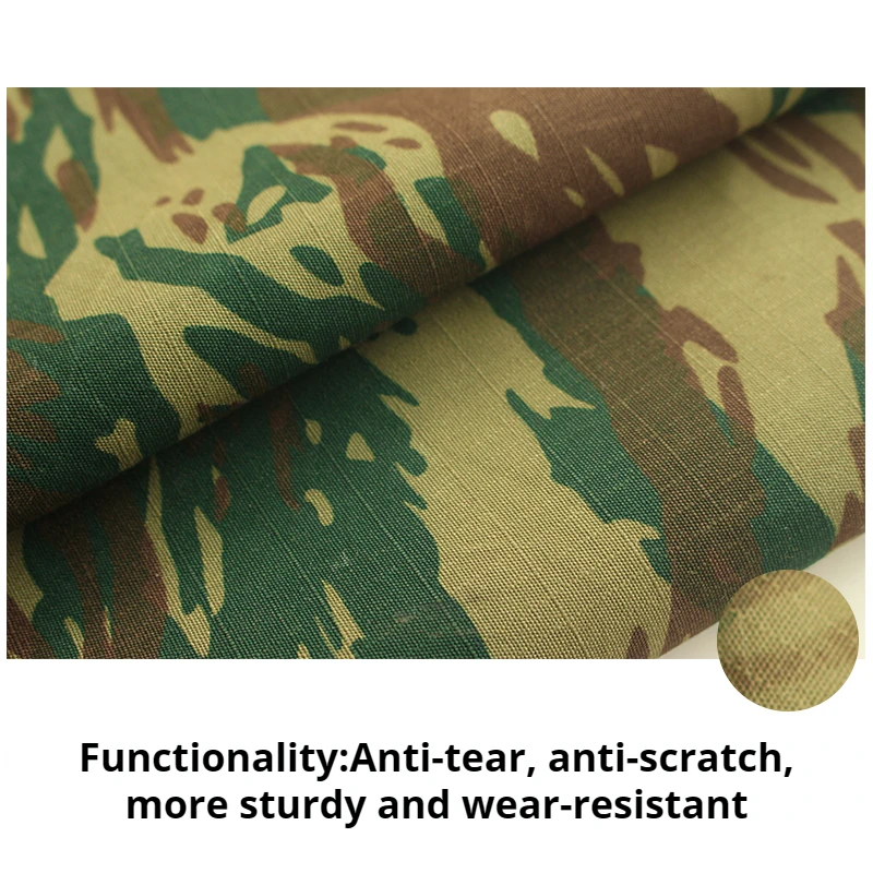 1.45M Width Greek Camouflage Grid Cotton Twill Fabric for DIY Jacket Pants Material Last 30 Metres Clearance