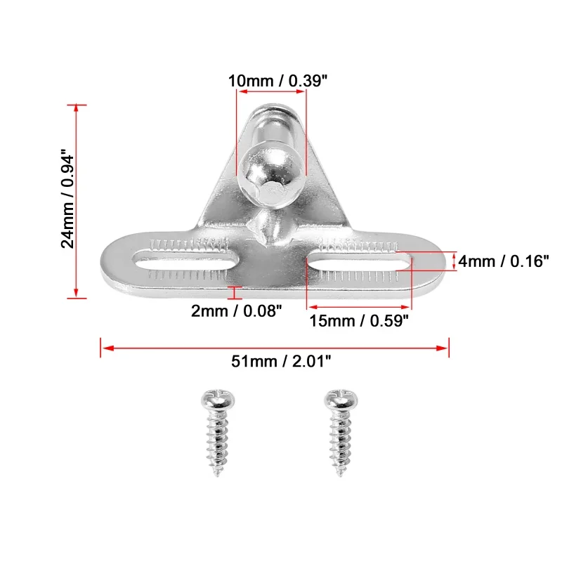 UXCELL 4 Set 10mm Car Ball Studs Gas Shock Struts Mounting Brackets Connector for Gas Spring End Fitting Shocks 51x19x24mm