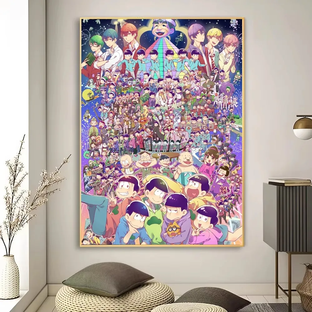 Anime Osomatsu Kun Poster Fancy Wall Sticker for Living Room Bar Vintage Decorative Painting Middle Bedroom