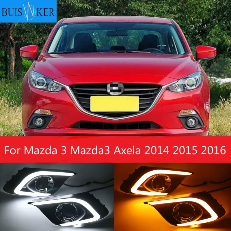 

ДХО для Mazda 3 Mazda3 Axela 2014 2015 2016 светодиодные DRL дневные ходовые огни дневного света противотуманные фары с указателем поворота