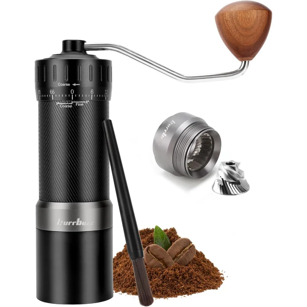 

MB2 Manual Coffee Grinder with External Adjustment, 35g Capacity, Burr Mill, Magnetic Catch for Less Mess, Stainless Steel Const