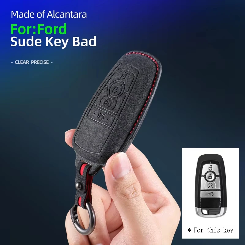 Suede Car Key Case Cover Shell for Ford Mondeo Escape Edge L Explorer Bronco Bronco Fashion Classic Auto Keychain Accessories