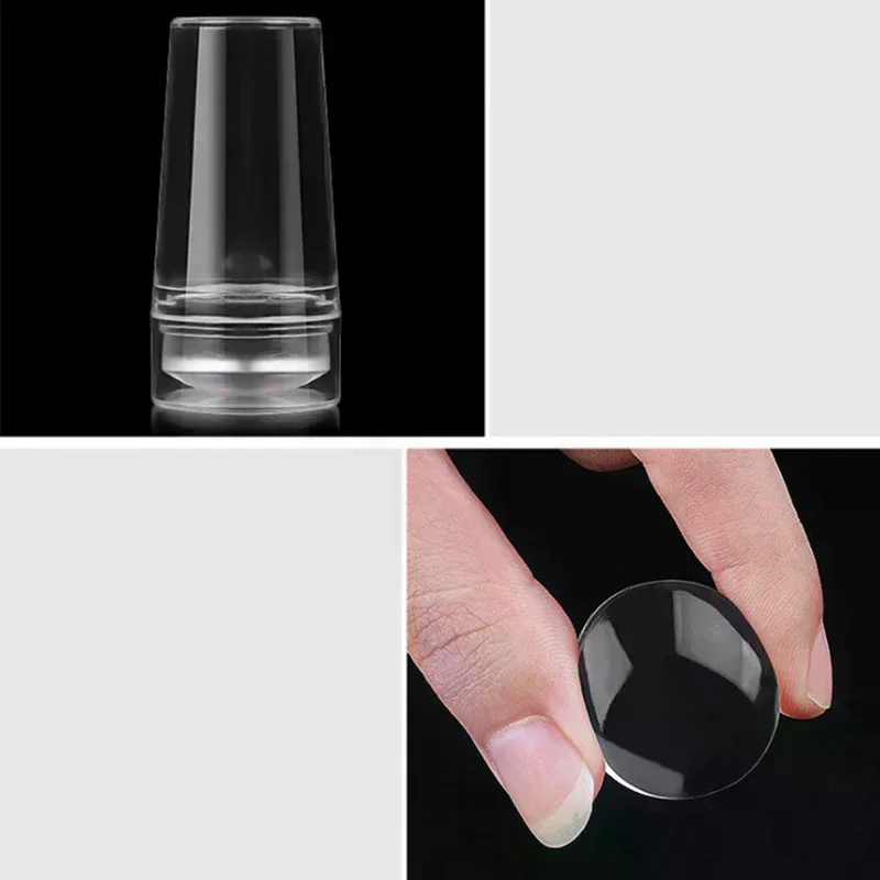 Unhas Design Transparente Silicone Nail Art Raspador Unhas Gel Esmalte Estampagem