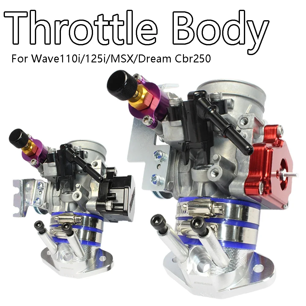 Throttle Body Complete Set 38-42mm With Manifold For CBR250 CRF250 MSX125 Grom Wave 110i 125i Shiny Mouth Complete Set Assembly