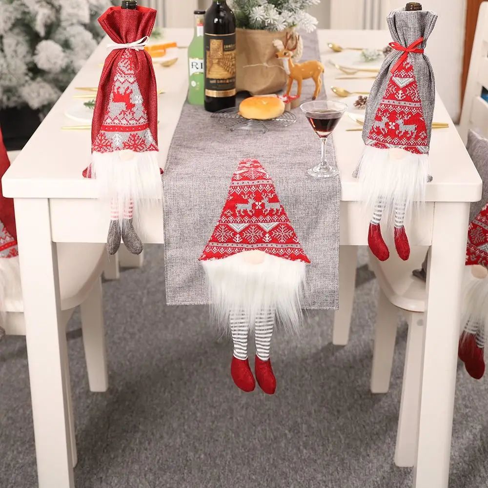 

Merry Christmas Decoration 34x212cm Christmas Elf Table Runner Luxury Long Table Cover Classical Rustic Tablecloth Home