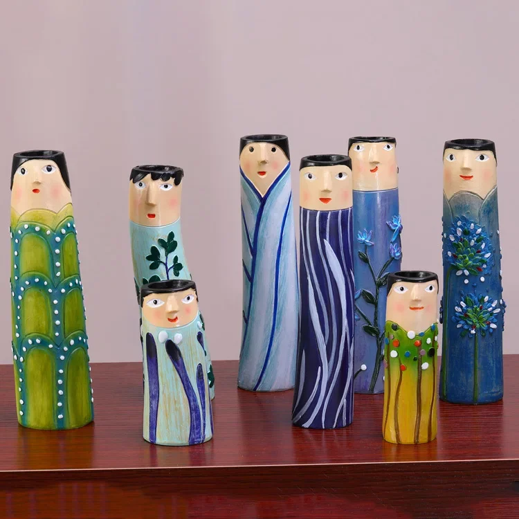 

Богемная семейная ваза, креативная бутылка для цветов, забавный контейнер для растений из гуманоидной смолы, скандинавский для гостиной, стола, офиса, украшение