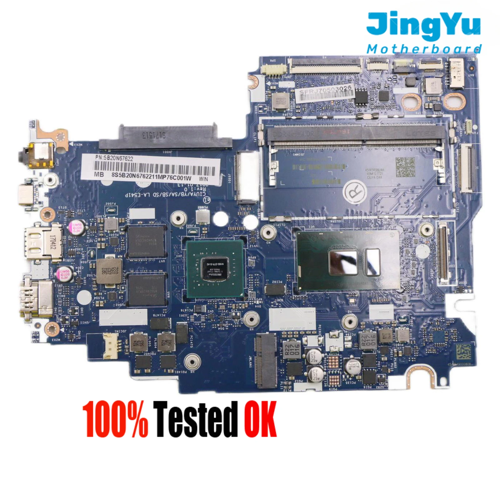 

For Lenovo Yoga 520-14IKB Ideapad Flex 5-1470 Motherboard LA-E541P Mainboard CPU I7-7500U DIS 100% Tested OK