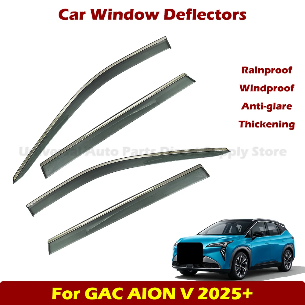 Tape-on No Drill Ventvisor Window Deflectors Weather Protection Awnings shelters For GAC AION V 2025+ Car Rain Visor Awning Trim