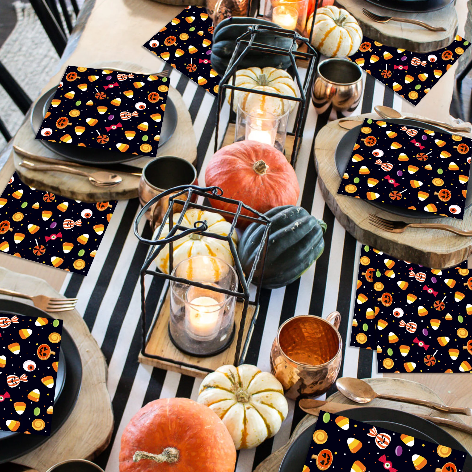 20/40 Stück Halloween-Party-Servietten, Skelett-Spinnen-Papierservietten für Halloween-Tischdekoration, Partyzubehör – Detail 13