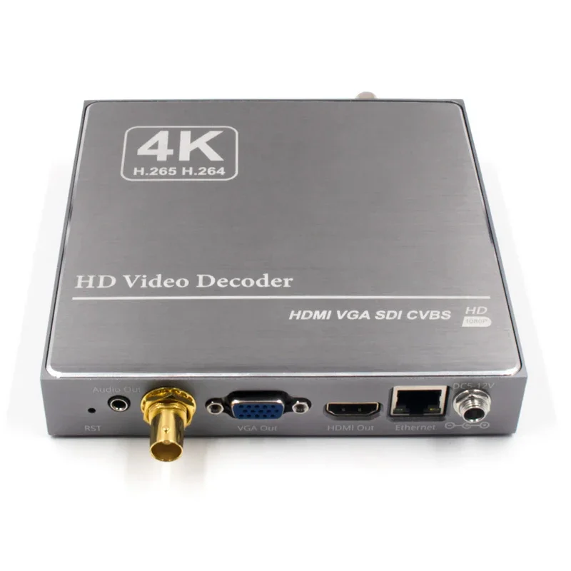 

H.265 H.264 IP to SDI HDMI VGA CVBS Video Streaming Decoder SRT IP Camera Decoder for Decoding HTTPS RTSP RTMP UDP M3U8 HLS SRT