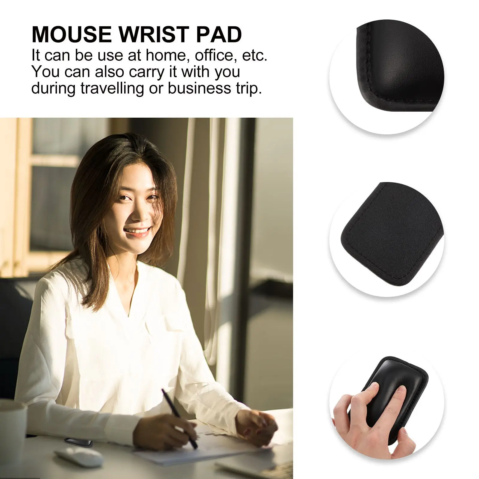 

2Pcs Wrist Rest Pad Mouse Wrist Support Mat Portable for Home Office Travel Antiskid Base Gift