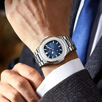 POEDAGAR carré luxe hommes montre-bracelet étanche lumineux Date en acier inoxydable mâle horloge affaires sport montres à Quartz pour hommes 6