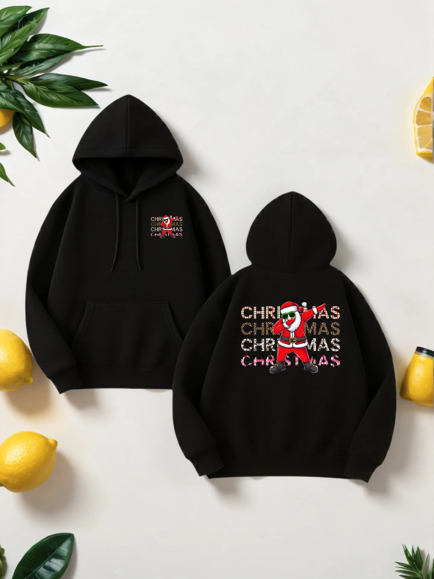 

Мужская толстовка с рисунком, рождественский мультяшный принт, повседневный стиль, на флисовой подкладке, для молодых мужчин, осенние наряды