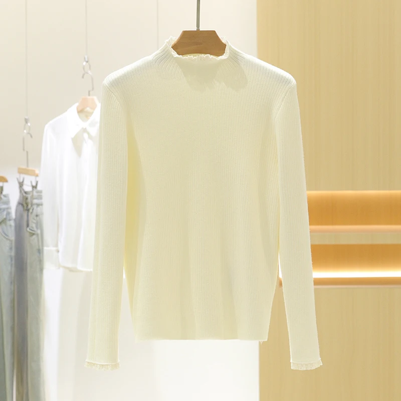 レディースニット裏地付きセーター、肩丈、ウッドカラー、暖かく通気性のある冬用ファション、通勤用、女性用...