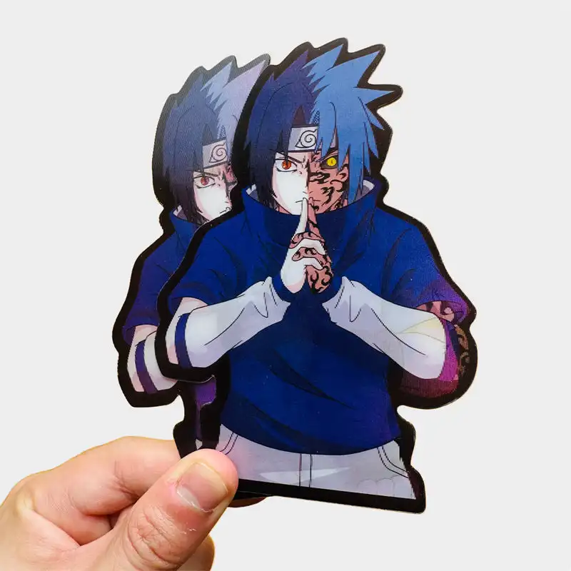 Anime naruto Sticker 3D Gradient Uchiha Sasuke Motion Stickers Creative Car Sticker Notebook Luggage Waterproof Decal Toy