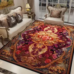European Luxury Home Decorative Carpets for Living Room Classical Large Area Rug for Bedroom Easy Cleaning Hall Table Mat Carpet