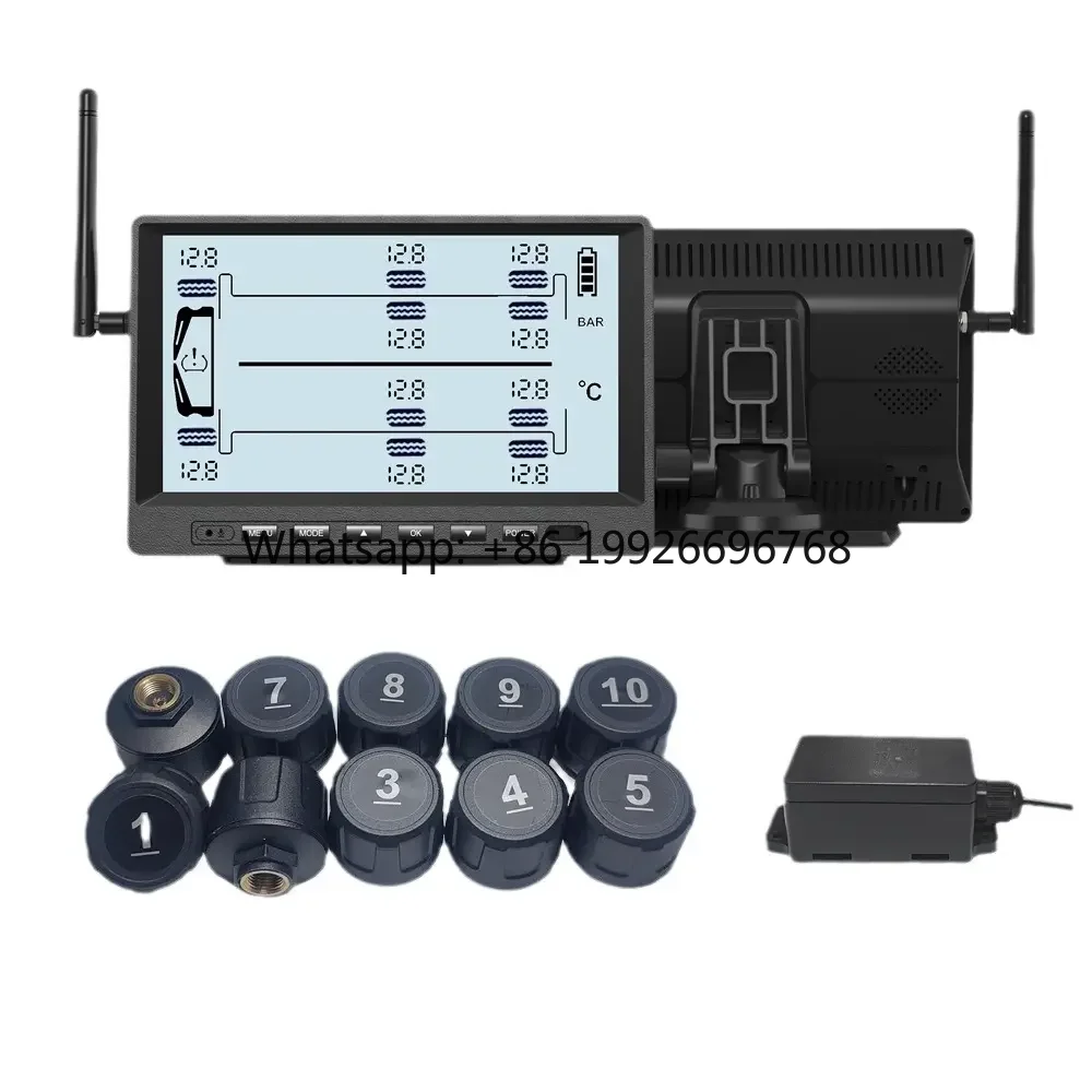 

Хит продаж: Автомобильная система контроля давления в шинах (TPMS) на 6, 8, 12, 16, 22 колеса, датчик 433,92 МГц для грузовиков, автодомов, прицепов