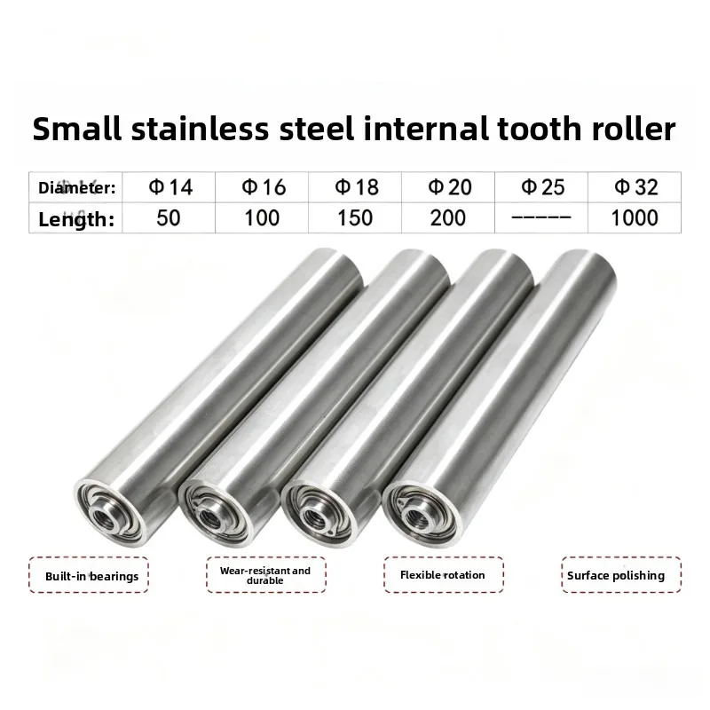Female-Threaded Conveyor Rollers OD 14/16/18/25/32mm Length 100-400mm Threaded Transport Roller for Conveyor Belt