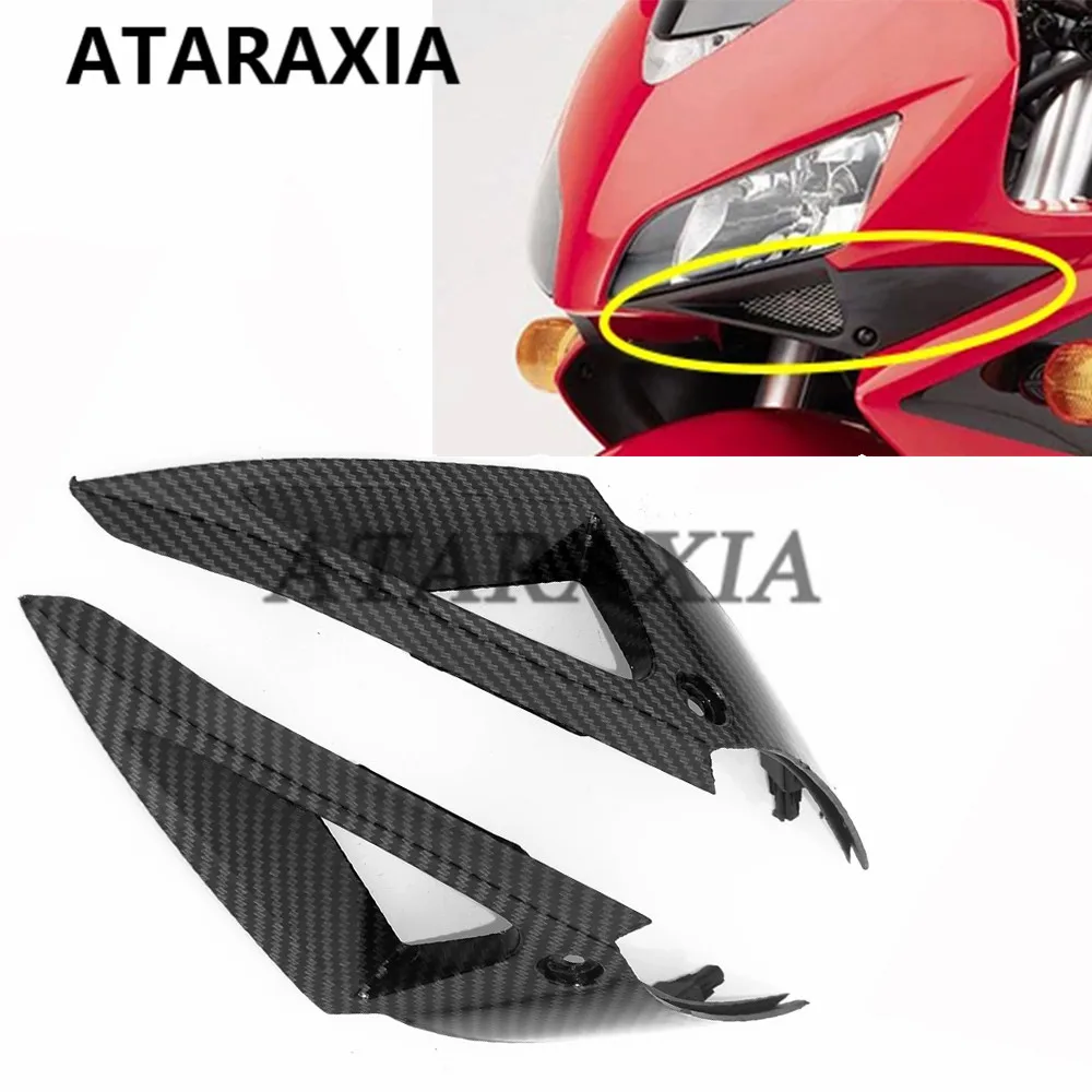 Motorcycle Front Side Nose Cover Headlight Side Panel Carbon Paint Fairing For HONDA CBR1000RR CBR 1000RR 2004 2005 2006 2007